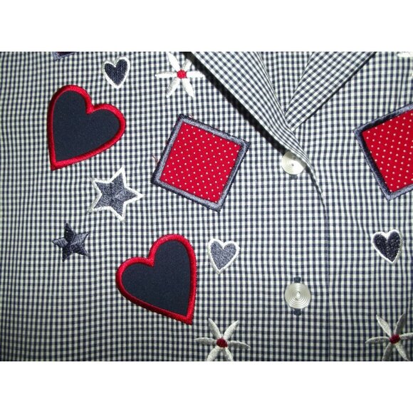 Bon Worth Shirt Size MP Gingham Plaid Button short sleeve top blouse PM m-petite - Picture 4 of 8